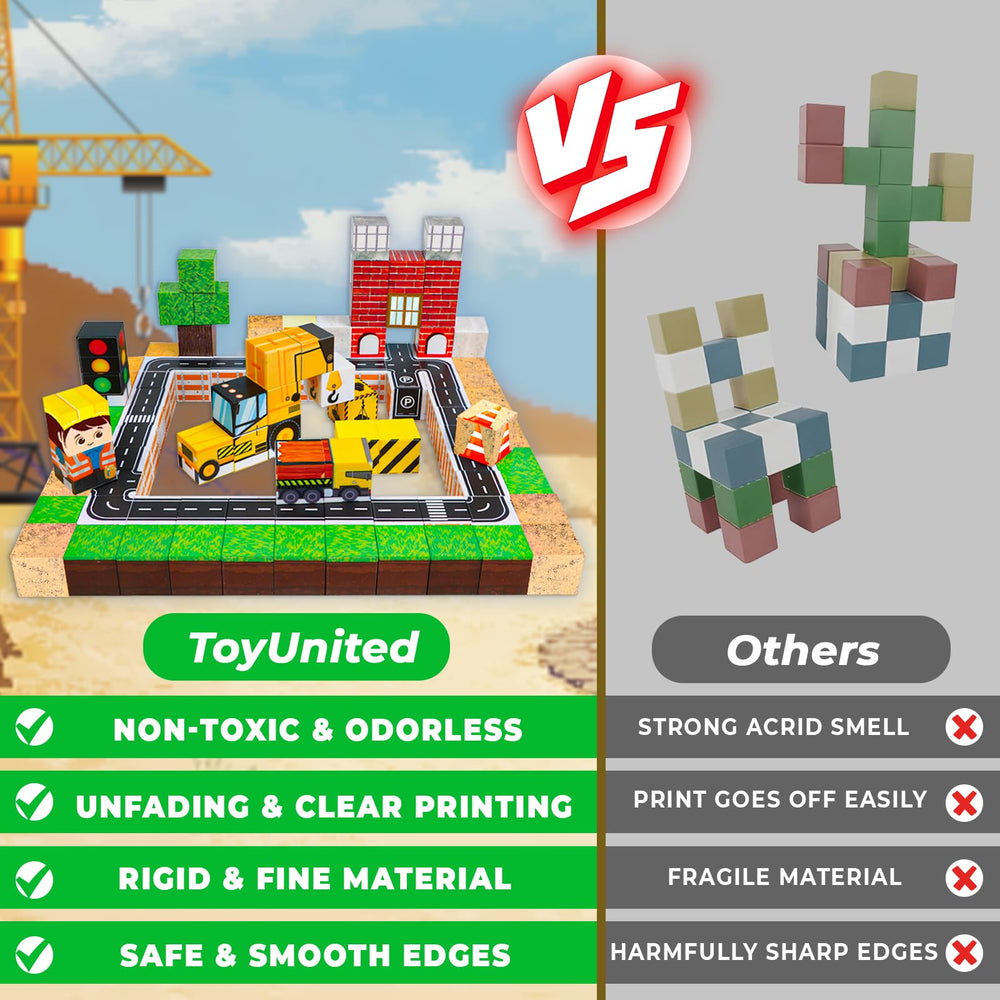 ToyUnited Magnetic Blocks patterns enable endless construction and storytelling.