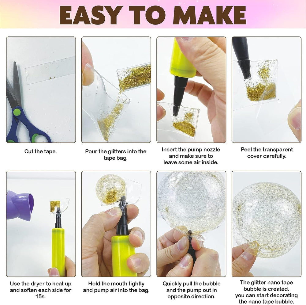 ToyUnited Nano Tape Bubble Kit air pump ready for quick bubble sizing