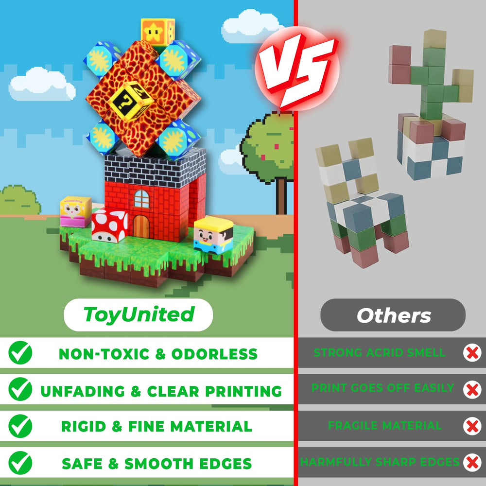 ToyUnited pattern blocks and instruction manual guide varied, interactive build sessions for kids.