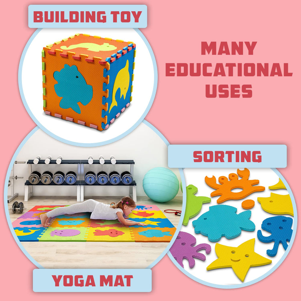 ToyVelt crawling play mat creates a cushioned area for safe tummy time.