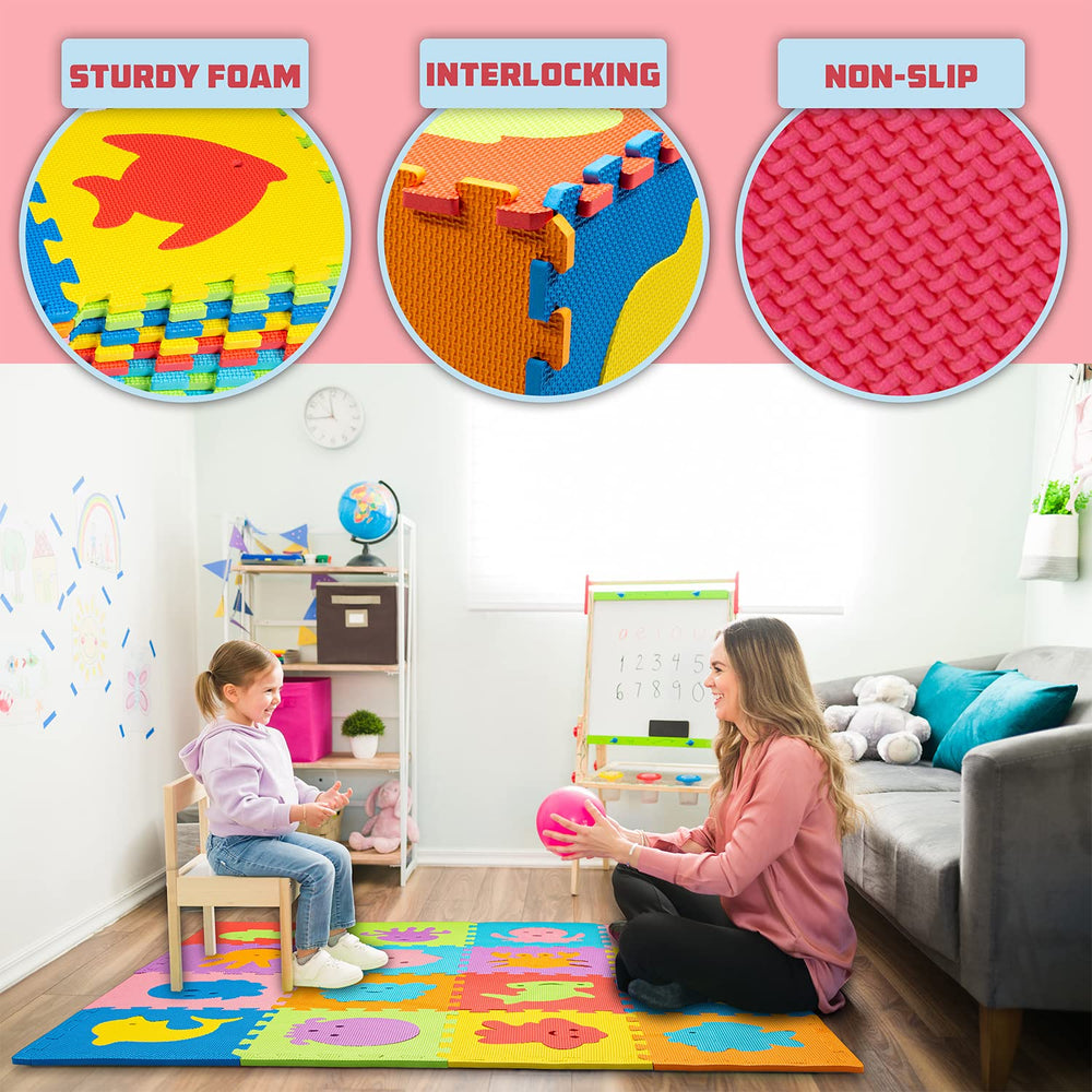 ToyVelt puzzle floor mat is easy to clean and maintain.