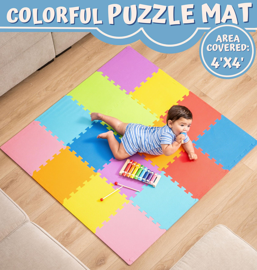 ToyVelt interlocking tiles with colorful pieces enable quick setup in playrooms.