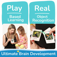 TOYVENTIVE animal and food cards facilitate word association and category learning.