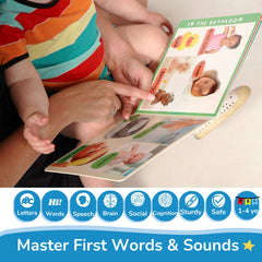 Toyventive activity board enhances fine motor skills and coordination.