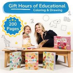 TOYVENTIVE vocabulary and cognitive pages help early learners with words.