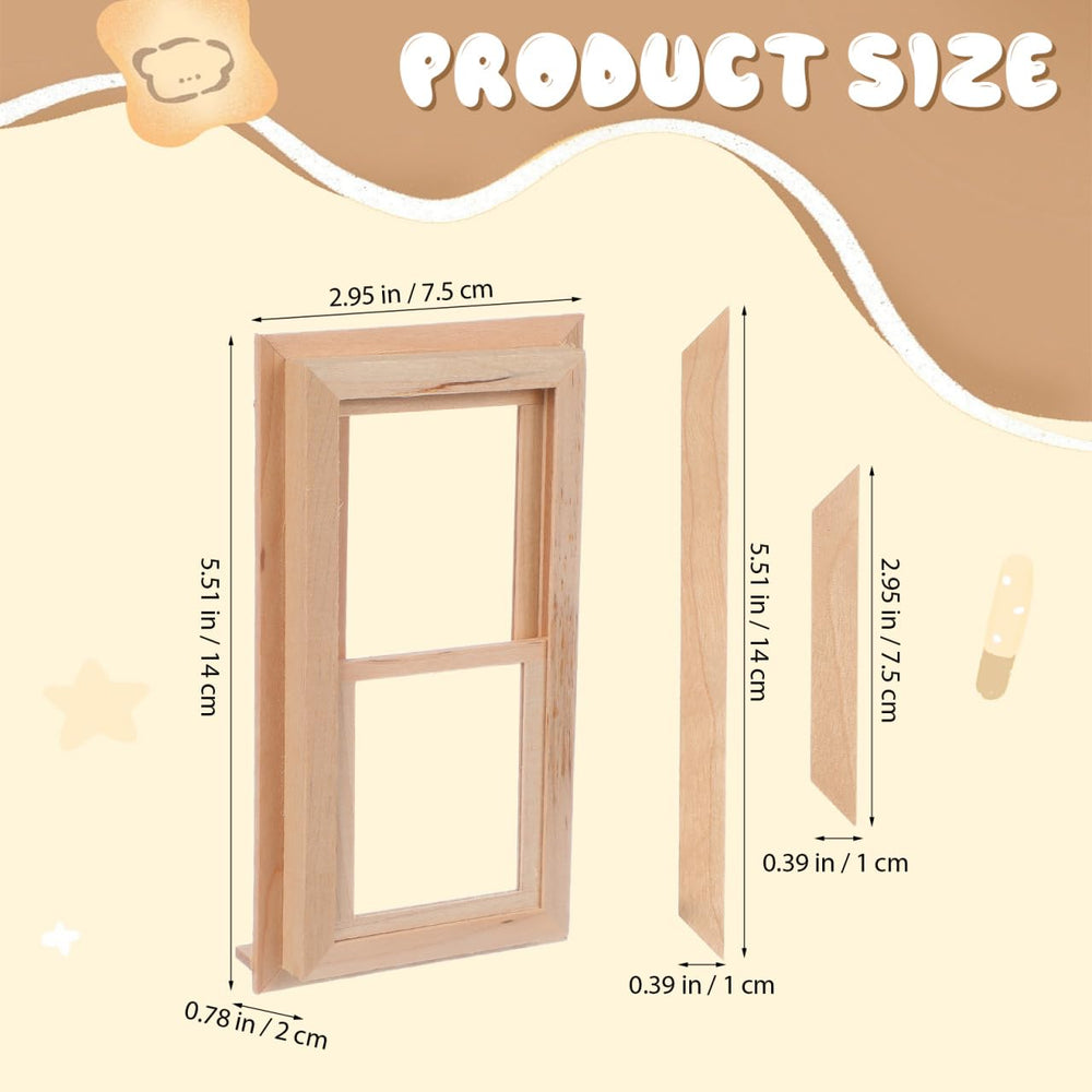 Toyvian dollhouse miniature window enhances natural light and realism in tiny rooms.