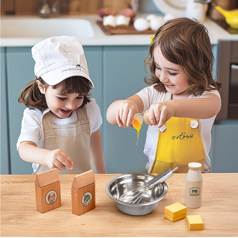 Toywoo gift-ready wooden play food set ideal for birthdays and holidays.