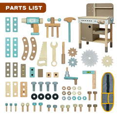 Toywoo Kids Tool Set bench storage area for easy cleanup and organization