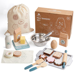 Toywoo wooden set with non-toxic paints for safe, colorful pretend play.