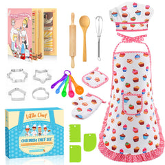 Toyze apron for girls, kid-friendly design encourages hands-on cooking.