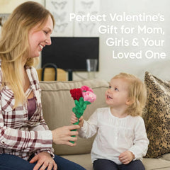 T play blue rose plush with bendable stem for pretend bouquets and play.