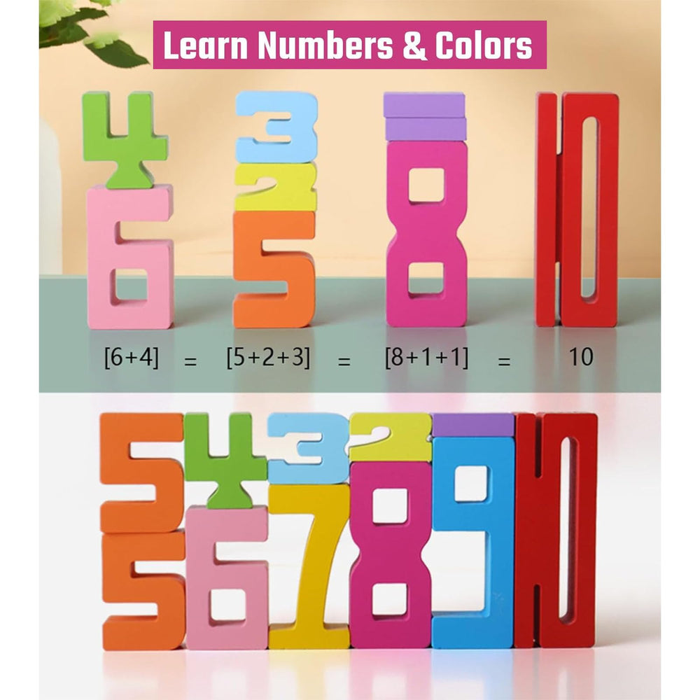 TPwsd number blocks stacked to build counting skills and fine motor control
