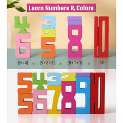 TPwsd number blocks stacked to build counting skills and fine motor control
