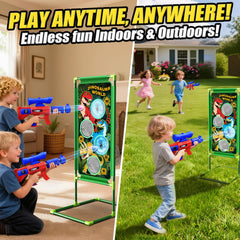 Indoor-outdoor play set supports active, versatile gaming sessions.