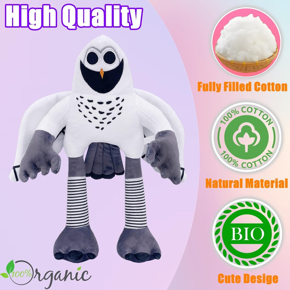 TQJOUJOU owl plushie with soft brown fabric and dark accents for forest look