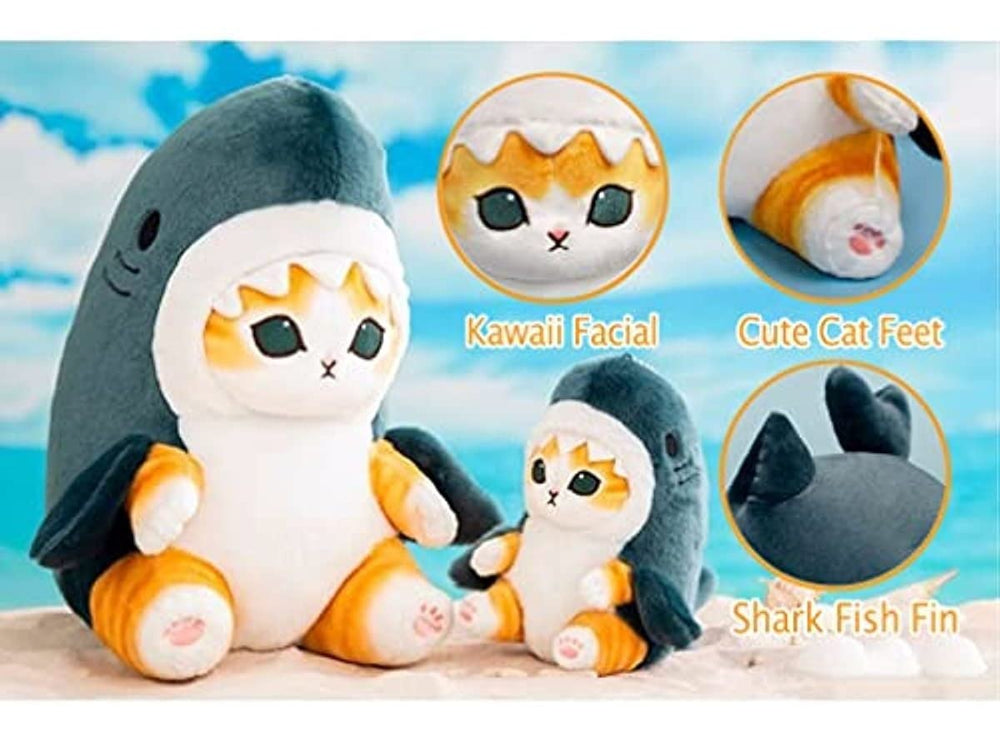 TQJOUJOU 8-inch catshark plush with handmade stitching for durability