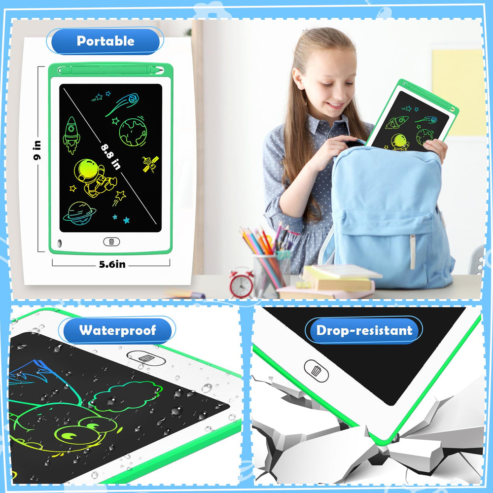 TQU bright clear LCD technology, vivid colors for writing and drawing.