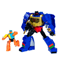 Transformers Age of the Primes Grimlock in robot mode for bold action poses.