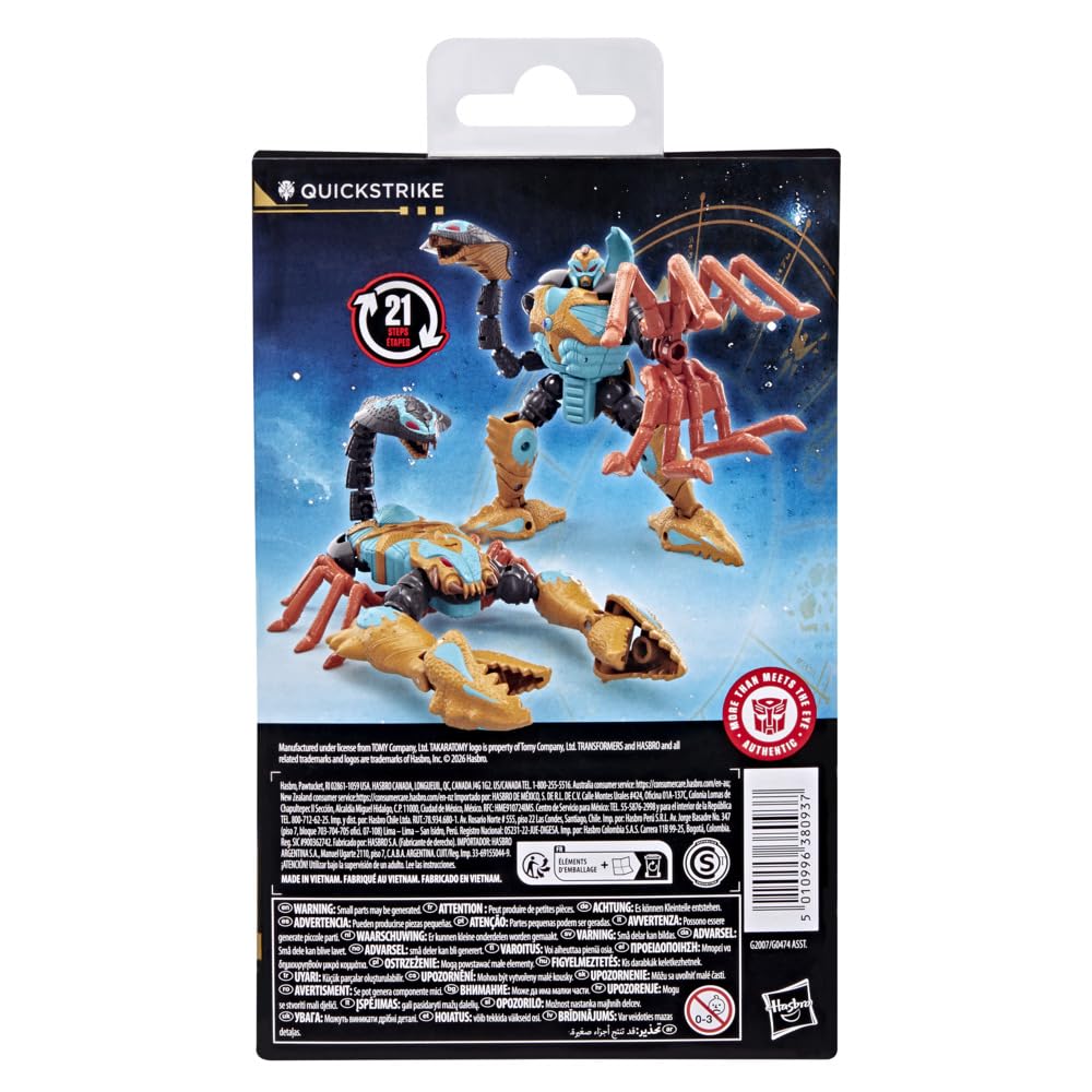 Transformers Quickstrike snake head tail detail enables dynamic poses.