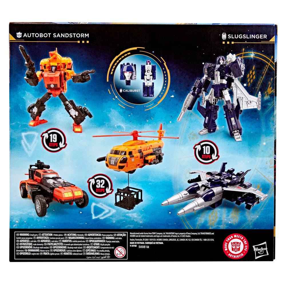 Wreck 'n Doom Collection pack featuring Sandstorm and Slugslinger for display and play