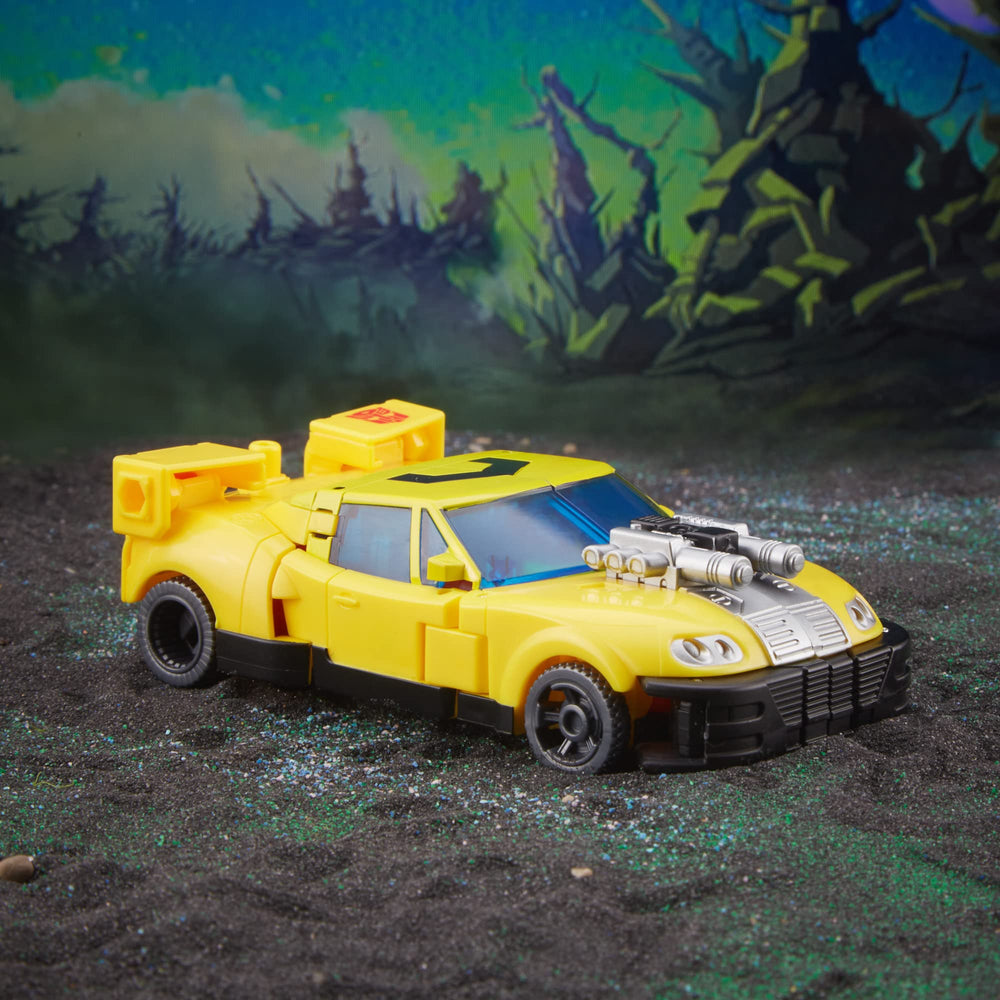 Transformers Armada Hot Shot visor flips down for signature look.