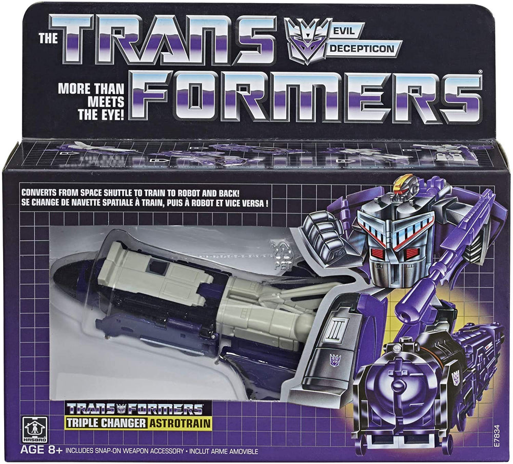Transformers Astrotrain in space shuttle mode, a vintage collectible for display and imaginative play