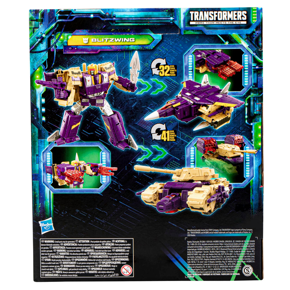 Transformers Blitzwing box art highlights collectibility.