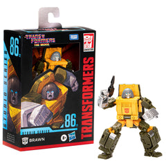 Transformers Brawn with blaster accessory for action-ready battles.