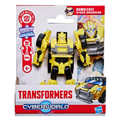 Transformers Bumblebee Cyberworld car mode for fast storytelling.