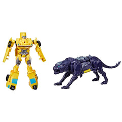 Transformers Bumblebee and Snarlsaber Beast Combiner 2Pack in dynamic battle pose for imaginative play.