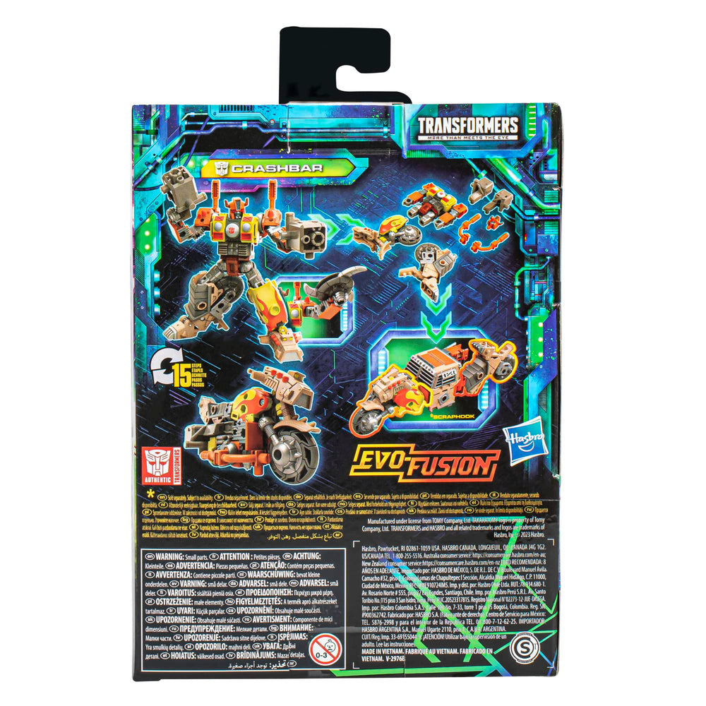 Transformers Crashbar accessories with tailpipes and thrusters for versatile poses.