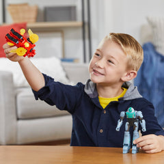 Two figures forming a Cyber-Combiner for dynamic play sessions