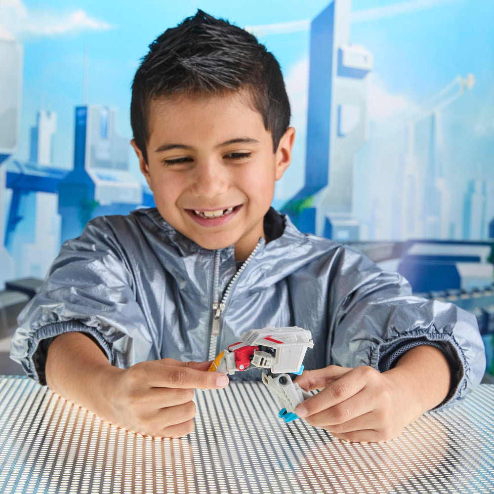 In-hand Starscream action figure designed for young collectors