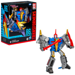 Transformers Dinobot Swoop with two blasters and two swords for versatile play.