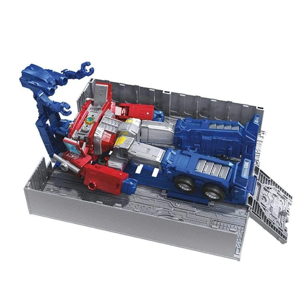 Transformers Earthrise Optimus Prime with ion blaster and matrix adds authentic gear.