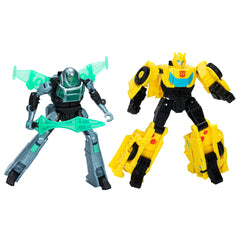 Transformers EarthSpark Bumblebee robot to car conversion in 9 steps for imaginative play.
