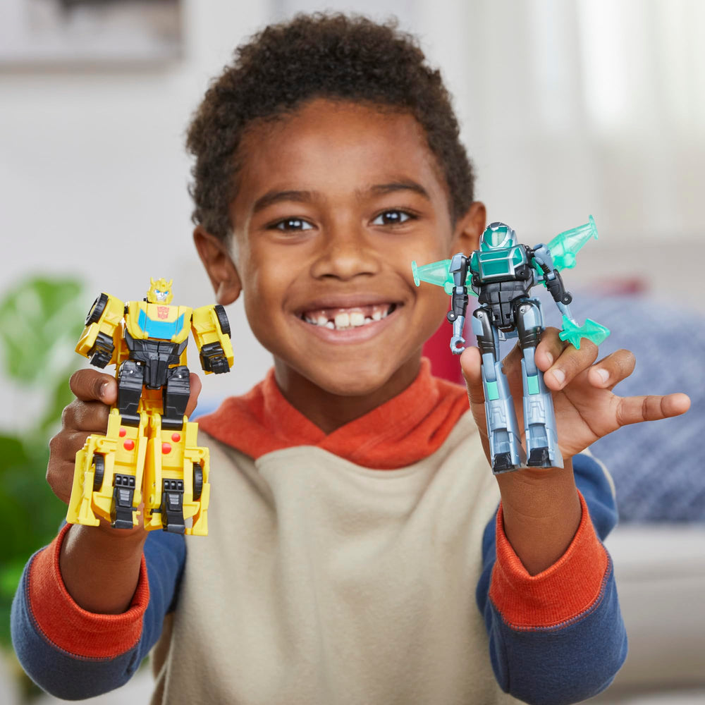 Transformers EarthSpark Mo Malto cyber-suit figure ready for hero battles.