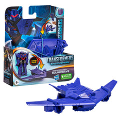 Transformers EarthSpark Soundwave 1-step flip-changer in action for instant robot-to-jet play