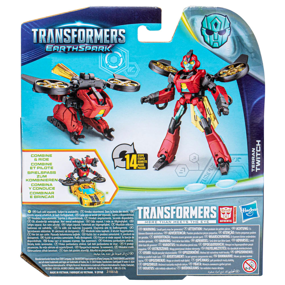 Transformers EarthSpark Terran Twitch compact 5-inch figure for shelves and play.