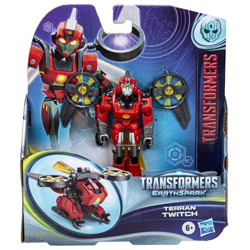 Transformers EarthSpark Terran Twitch can combine with Warrior Class Bumblebee.