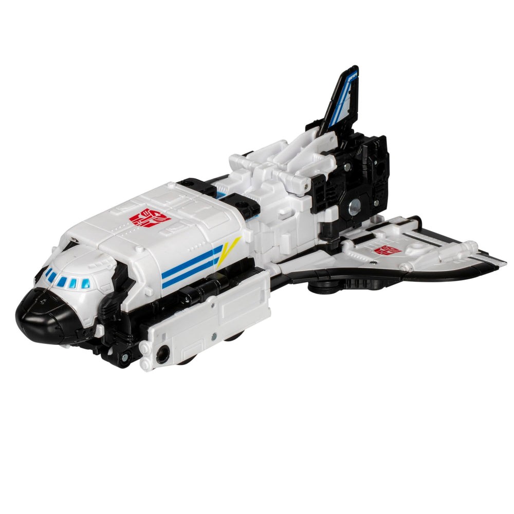 Transformers Galaxy Shuttle robot mode emphasizes poseable limbs for action poses and display