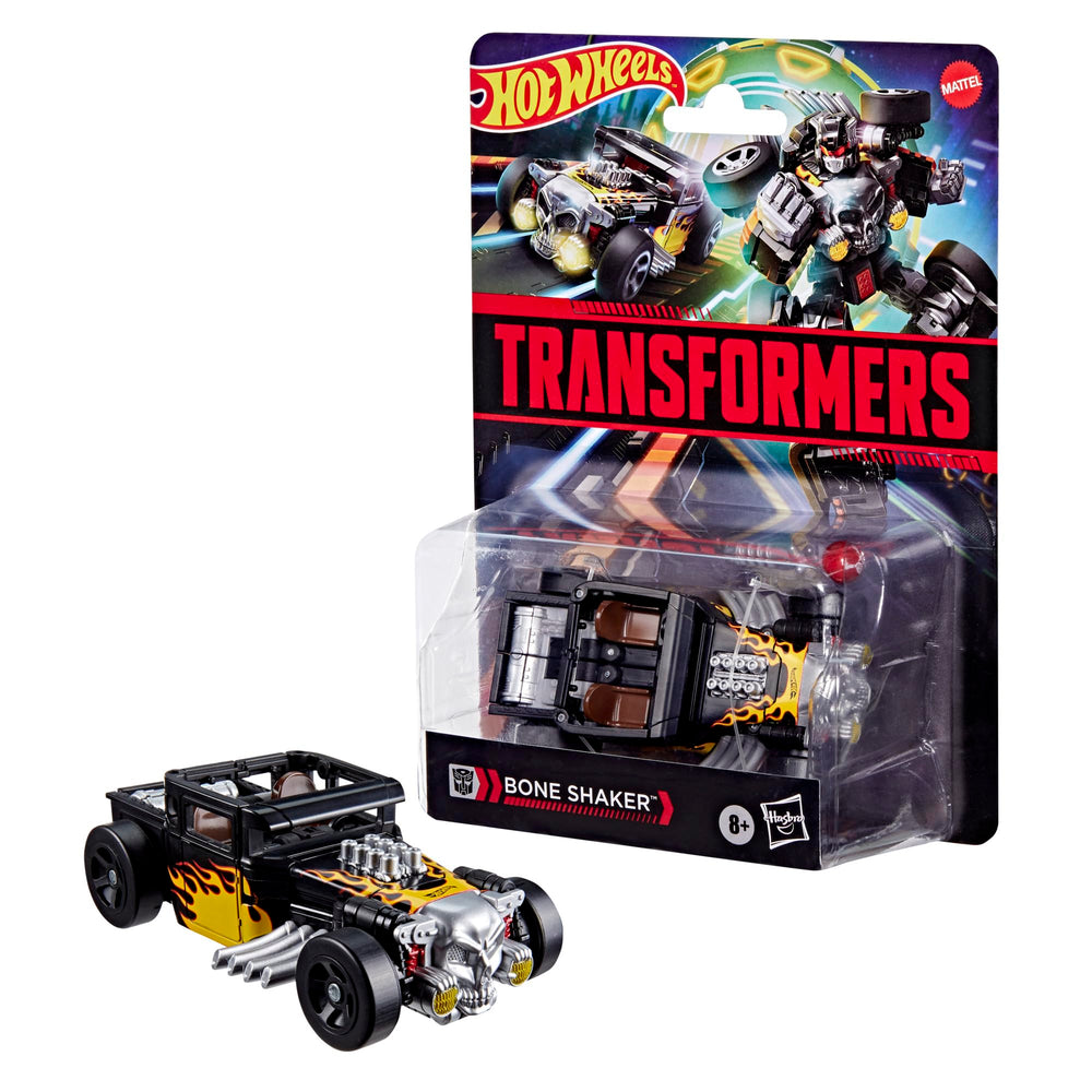 Transformers Hot Wheels Bone Shaker figure in converting mode for play and display
