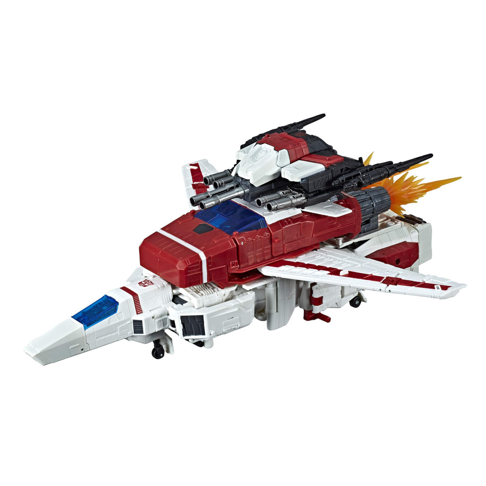 Jetfire in jet mode showing aerodynamic profile for display