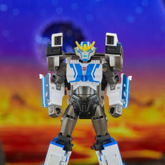 Transformers Legacy EV Deluxe Strong Arm on display emphasizes premium paint and sturdy build.