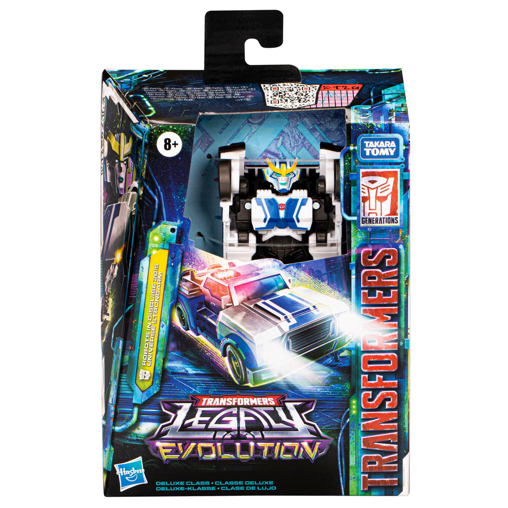 Transformers Legacy Evolution Strongarm in police SUV mode for authentic vehicle play.