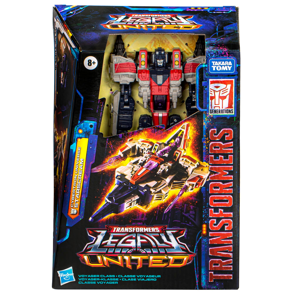 Transformers Legacy United Starscream jet mode with Vertex blades for dynamic aerial display.