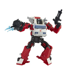 Transformers Nightstick: Targetmaster transforms to blaster mode with effects.