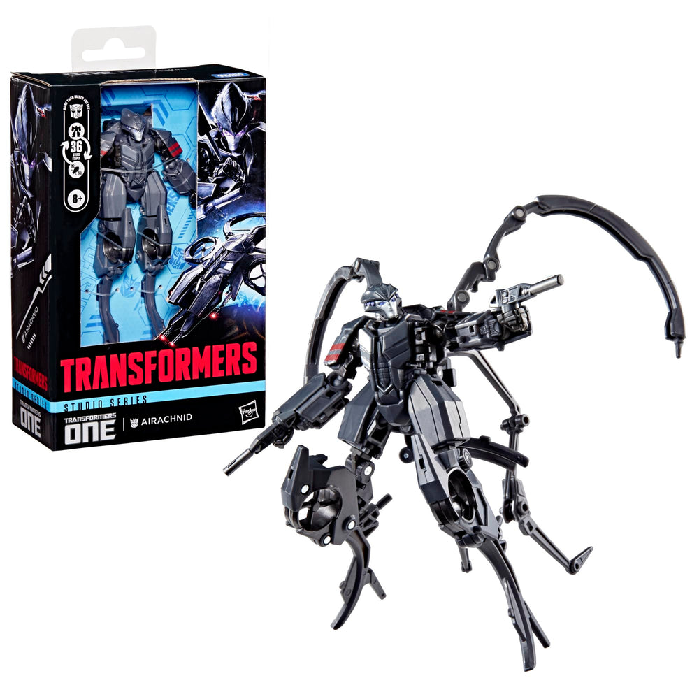 Airachnid blaster attachments detach for use in robot and drone modes.