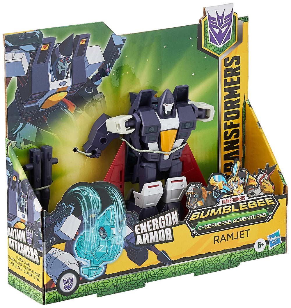 Transformers Ramjet Ultra Class with automatic Energon Armor-Up feature for action.