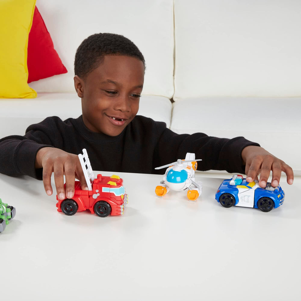 Transformers Rescue Bots four-figure bundle simplifies setup for quick missions.